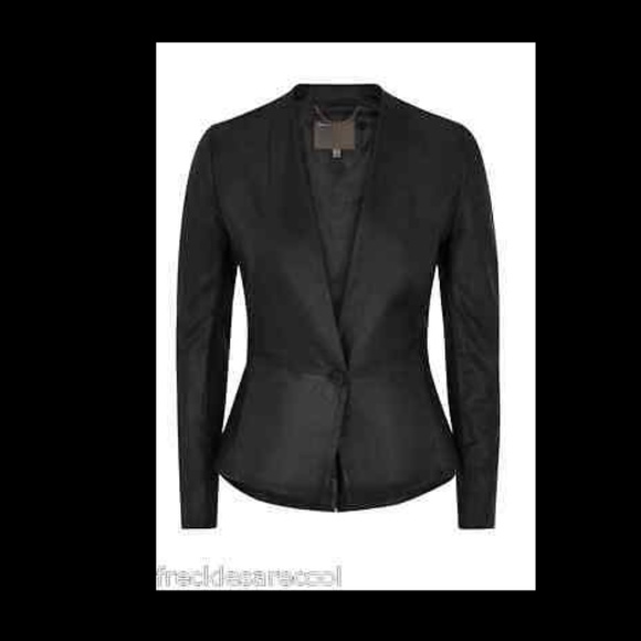 Muubaa Jackets & Blazers - MUUBAA ANGERS BLACK LEATHER SUEDED BLAZER JACKET 4